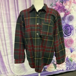 Stellah Men's Plaid Shirt - Red, Green, Yellow